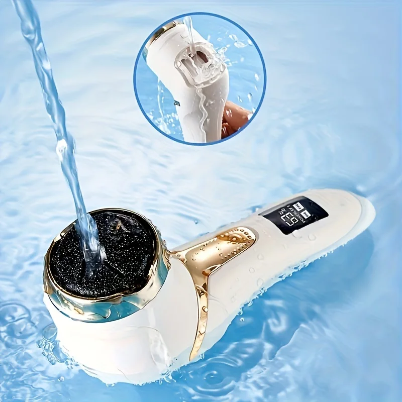 Râpe à Pieds Pédicure lime Electrique Anti-callosité pour corne et Peaux Mortes 2 vitesses rechargeable étanche IP7