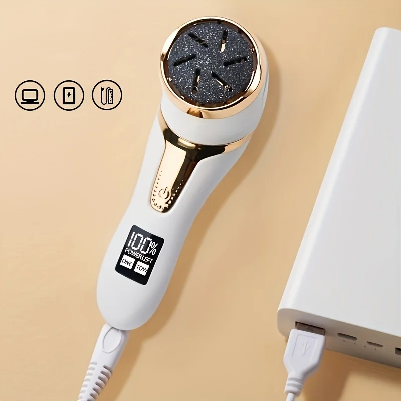 Râpe à Pieds Pédicure lime Electrique Anti-callosité pour corne et Peaux Mortes 2 vitesses rechargeable étanche IP7