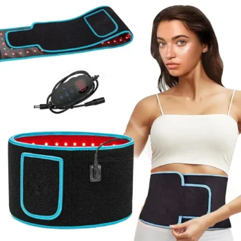 Ceinture de thérapie LED rouge et infrarouge 660nm & 850nm – Soulagement des maux de dos, brûleur de graisses, coussin chauffant amincissant pour la taille et le corps complet