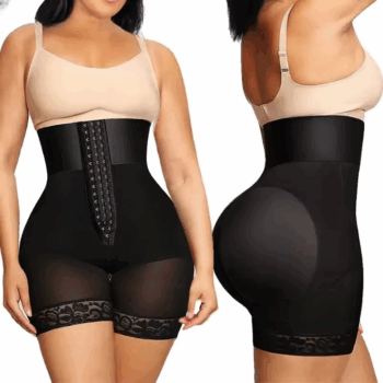 Gaine culotte taille haute réhausseur de fessiers compression ciblée abdominale ventre plat 3 rangées d'agrafes